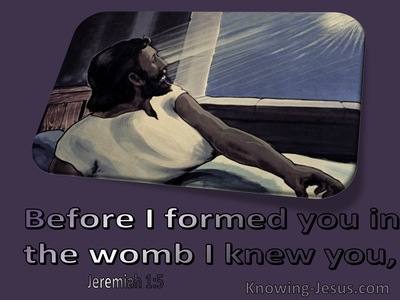 Jeremiah 1:5 Before I Formed You In The Womb I Knew You (purple) 